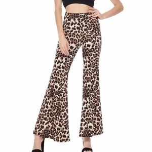 Leopard Print Flared Pants